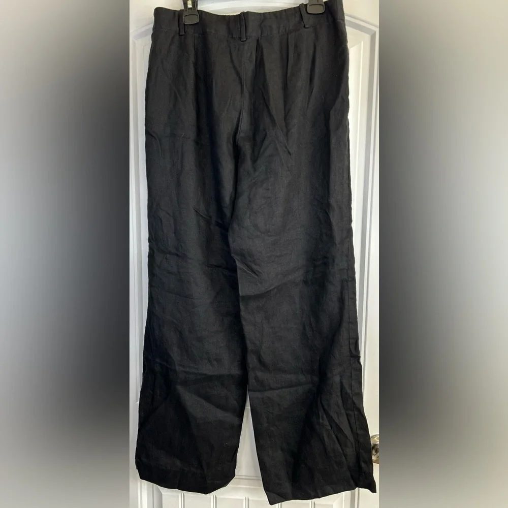 Lauren Ralph Lauren Gray 100% Linen Pants Sanderson Lined Green Label Women’s 12 - Picture 6 of 10